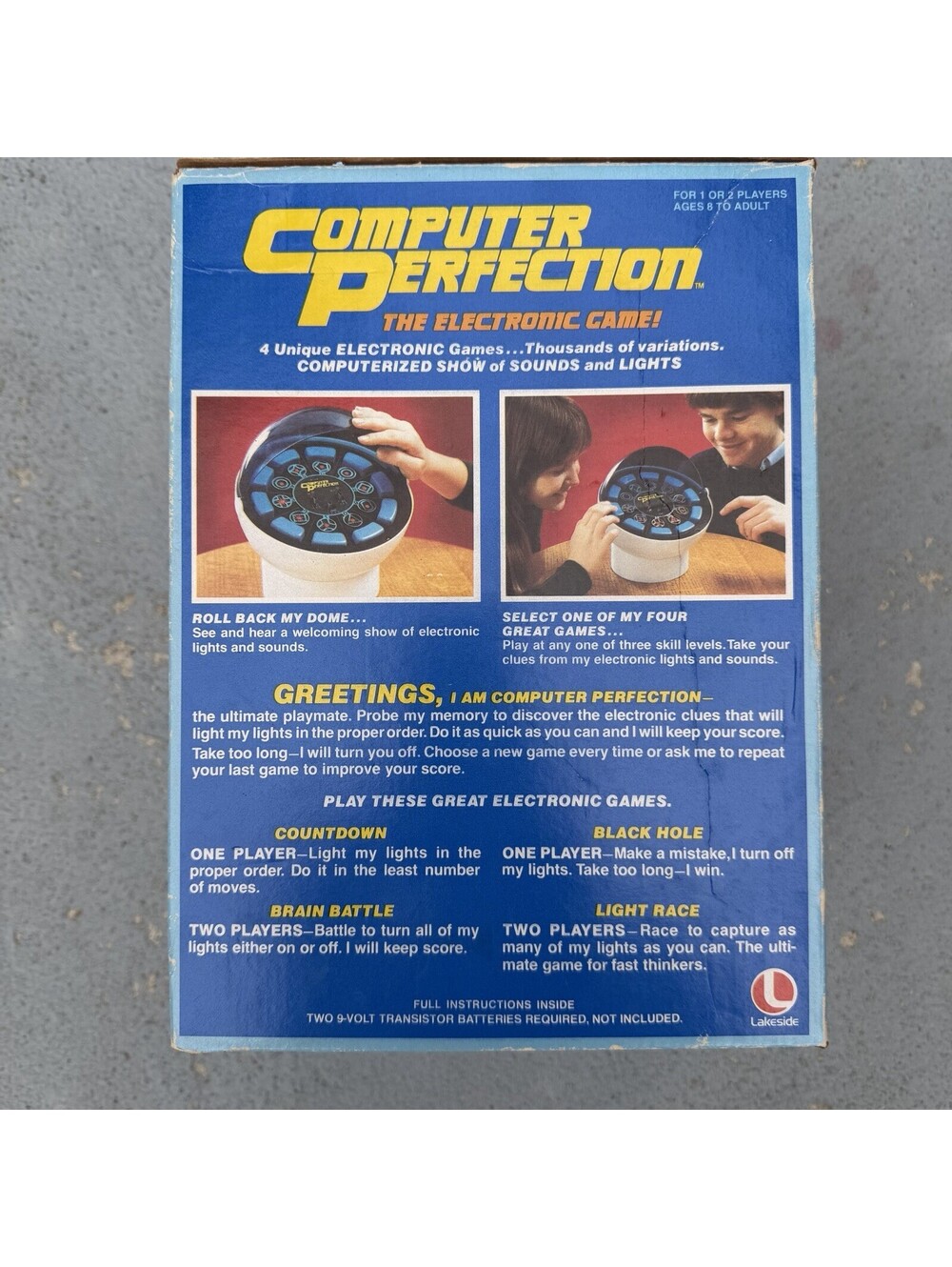Vintage Lakeside Computer Perfection Electritonic Game Not Tested With Box - Picture 6 of 6